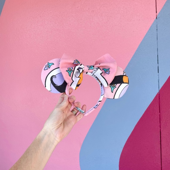 New York Couture Handmade Vintage Princess Jasmine Aladdin Mouse Ears Headband - Picture 3 of 4